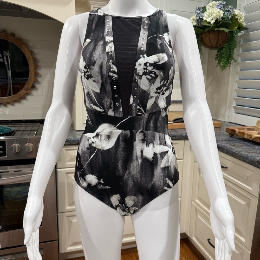 NWT $188 Amoressa by Miracle Suit Centai One-Piece Swimsuit Mesh and Studs 6 - Picture 6 of 15